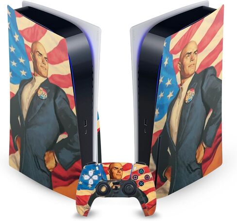 Head Case Designs Officially Licensed Superman DC Comics Character Collage Logos and Comic Book Vinyl Faceplate Sticker Gaming Skin Decal Cover Compatible with PS5 Disc Console & DualSense in Saudi Arabia