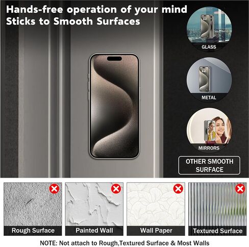 AUROX Magnetic Phone Grip for Magsafe Phone Grip, Magnetic Suction Cup Collapsible Phone Grip Holder for iPhone 15 14 13 12 Series, Magnetic Silicone Phone Grip for TikTok Videos and Selfies, White in Saudi Arabia