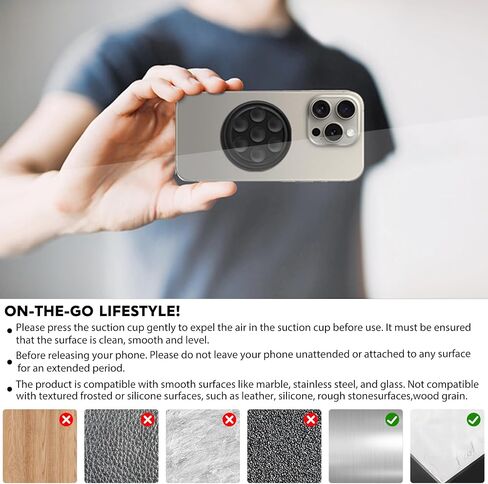 AUROX Magnetic Phone Grip for Magsafe Phone Grip, Magnetic Suction Cup Collapsible Phone Grip Holder for iPhone 15 14 13 12 Series, Magnetic Silicone Phone Grip for TikTok Videos and Selfies, White in Saudi Arabia