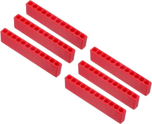 HARFINGTON 6pcs Plastic Hex Shank Screwdriver Bit Holder Organizer 5 Holes 5/32 Inch Plastic Drill Bits Storage Case for Any 5/32" Metal Driver Bits Use, Red in Saudi Arabia