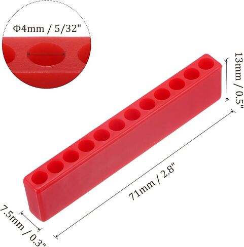 HARFINGTON 6pcs Plastic Hex Shank Screwdriver Bit Holder Organizer 5 Holes 5/32 Inch Plastic Drill Bits Storage Case for Any 5/32" Metal Driver Bits Use, Red in Saudi Arabia