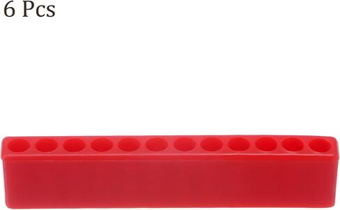 HARFINGTON 6pcs Plastic Hex Shank Screwdriver Bit Holder Organizer 5 Holes 5/32 Inch Plastic Drill Bits Storage Case for Any 5/32" Metal Driver Bits Use, Red in Saudi Arabia