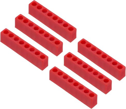 HARFINGTON 6pcs Plastic Hex Shank Screwdriver Bit Holder Organizer 5 Holes 5/32 Inch Plastic Drill Bits Storage Case for Any 5/32" Metal Driver Bits Use, Red in Saudi Arabia