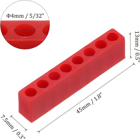 HARFINGTON 6pcs Plastic Hex Shank Screwdriver Bit Holder Organizer 5 Holes 5/32 Inch Plastic Drill Bits Storage Case for Any 5/32" Metal Driver Bits Use, Red in Saudi Arabia