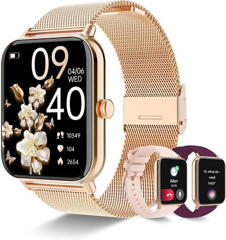 Smart Watch for Women with Bluetooth Call Answer/Dail,1.85" DIY Dial Fitness Watch with Heart Rate Sleep Monitor Step Counter Calorie Sports Modes Waterproof Women's Smart Watch for Android iOS in Saudi Arabia