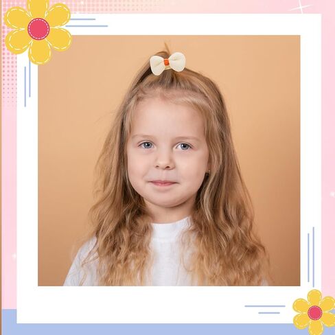48Pcs Toddle Hair Ties for Girls Baby hair tie Flower and Bows Hair Ties for Little Girls Candy Bow Seamless Ponytail Holders for Toddler Infant Thick Thin Hair Hair Accessories in Saudi Arabia