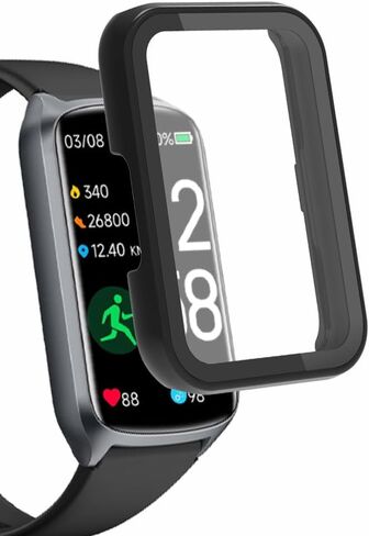Watch Cases compatible with Amzhero Runfit D26 1.47" Fitness Tracker Smart watch, Hard PC Case with Tempered Glass Screen Protector, Protecting Watch Body & Screen in Saudi Arabia