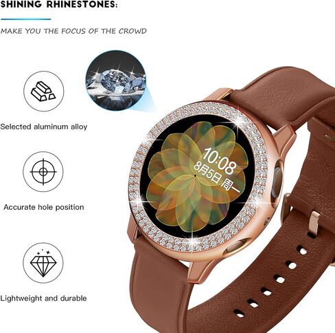 Weewooday 10 Watch Case Protector Compatible with Samsung Galaxy Watch Active 2-40mm, Bling Crystal Rhinestone Watch Cover No Screen Film, Plated Hard Frame for Girl Women, 10 ColorsFD (40 mm) in Saudi Arabia