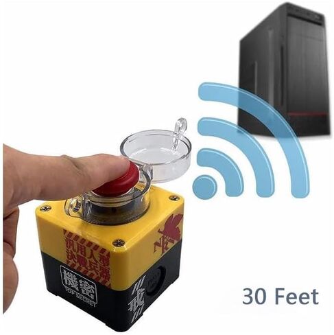 Power Button for PC, True Wireless for Desktop(Laptop is not Compatible), Atomic Nuclear Bomb EVA Launch Button (White) in Saudi Arabia