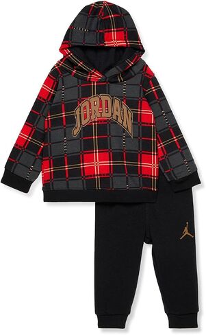 Jordan Baby Boy's Essentials Plaid Pullover Set (Infant) Black 9 mos in Saudi Arabia
