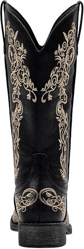 SheSole Women's Square Toe Cowboy Boots Floral Embroidered Cowgirl Western Boots Wide Calf in Saudi Arabia
