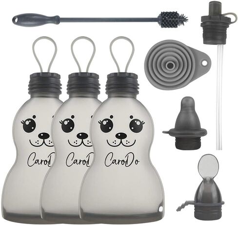 CaroDo Reusable Breast Milk Storage Bags with Cleaning Brush & Funnel - 250 ml 3 Pcs Silicone Breastmilk Storage Bag - Leak-Proof, BPA Free Self-Standing Milk Bags for breastmilk, Baby Food Pouches in Saudi Arabia