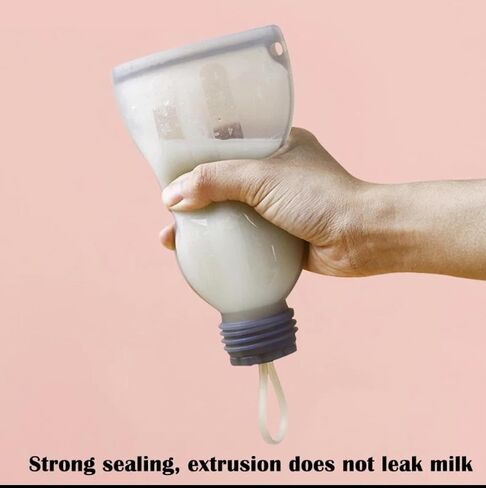 CaroDo Reusable Breast Milk Storage Bags with Cleaning Brush & Funnel - 250 ml 3 Pcs Silicone Breastmilk Storage Bag - Leak-Proof, BPA Free Self-Standing Milk Bags for breastmilk, Baby Food Pouches in Saudi Arabia