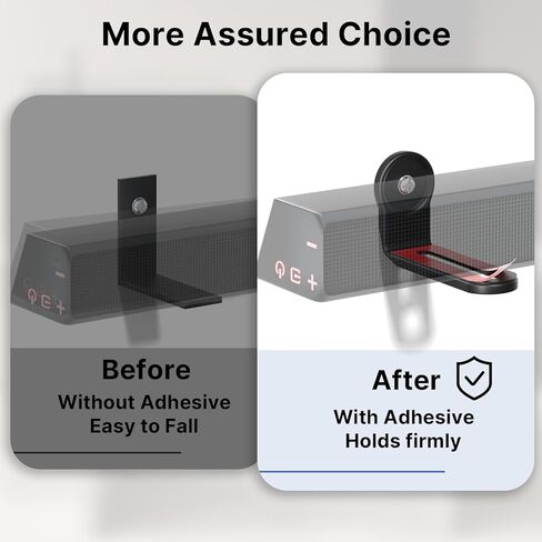 PUTORSEN Soundbar Mount Shelf Universal، دعامة تثبيت على الحائط Soundbar مع قاعدة مبطنة EVA ولاصق، يتصاعد شريط الصوت تحت دعامة تثبيت التلفزيون يناسب شريط الصوت مع أو بدون فتحات تصل إلى 33 رطل، أسود in Kuwait