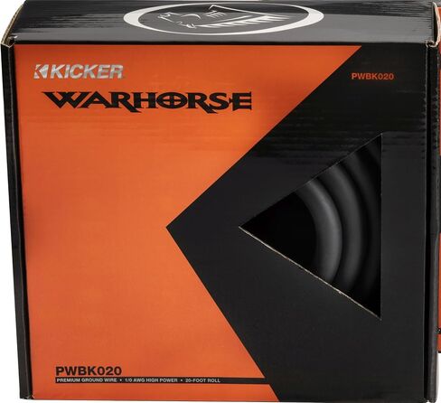 KICKER Warhorse 50PWBK020 100% نحاس 1/0 AWG سلك أرضي، 20 قدم، أسود، ROHS in Saudi Arabia