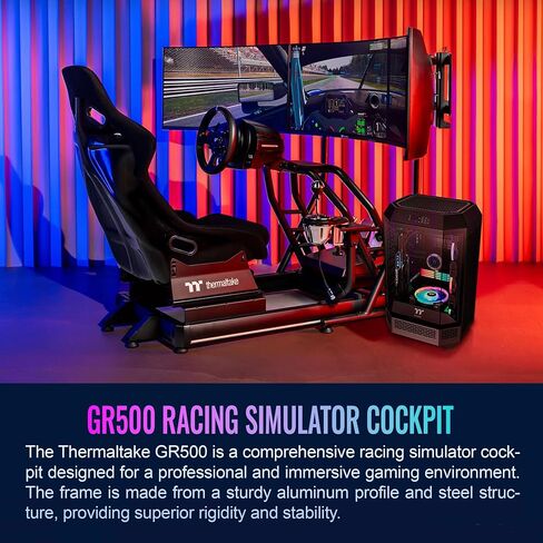 Thermaltake GR500 Racing Simulator Cockpit, Compatible with Trustmaster, Logitech, Fanatec Racing Wheel, GSC-R50-CPASBB-01 in Saudi Arabia