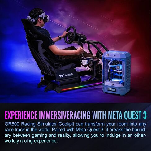 Thermaltake GR500 Racing Simulator Cockpit, Compatible with Trustmaster, Logitech, Fanatec Racing Wheel, GSC-R50-CPASBB-01 in Saudi Arabia