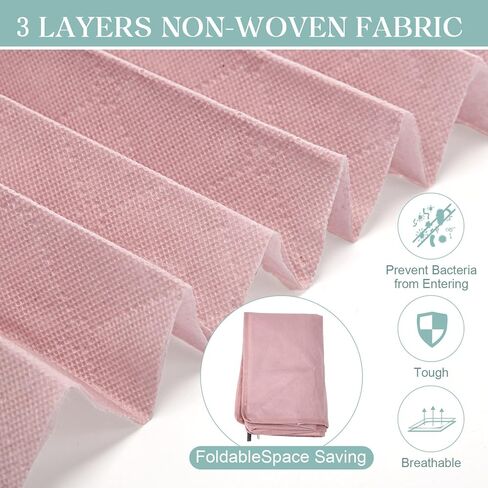 12 حزمة 60 لتر ملونة قابلة للطي حقيبة تخزين الملابس بطانية صناديق تخزين خزانة منظم 3 طبقات من حاويات التخزين غير المنسوجة مع مقبض نافذة واضحة غطاء سحاب للفراش المنزل in Kuwait