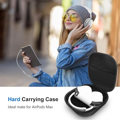 حافظة صلبة لسماعات AirPods Max مع وضع السكون، حافظة سماعة رأس مطورة للسفر مع غطاء وسادة أذن من السيليكون وجيب شبكي، حقيبة تخزين واقية منظمة محمولة in Kuwait