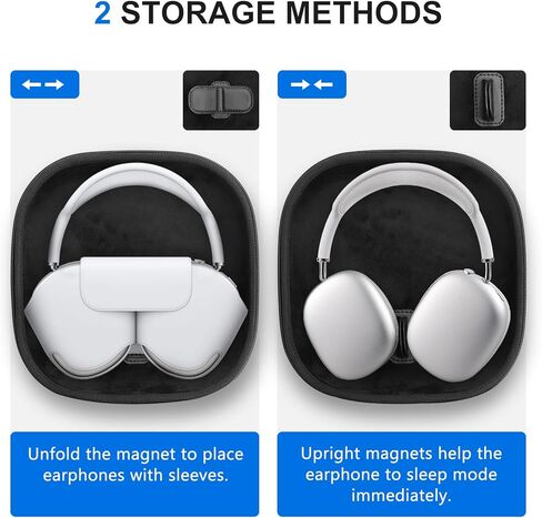 حافظة صلبة لسماعات AirPods Max مع وضع السكون، حافظة سماعة رأس مطورة للسفر مع غطاء وسادة أذن من السيليكون وجيب شبكي، حقيبة تخزين واقية منظمة محمولة in Kuwait