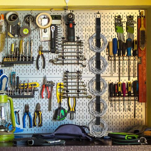 4 Pcs Extension Cord Organizer Storage System Heavy Duty Extension Cord Straps Management with Multiple Cord Holders Vertical Space Garage Garden Storage Organizer for Cable Hose Rope in Kuwait