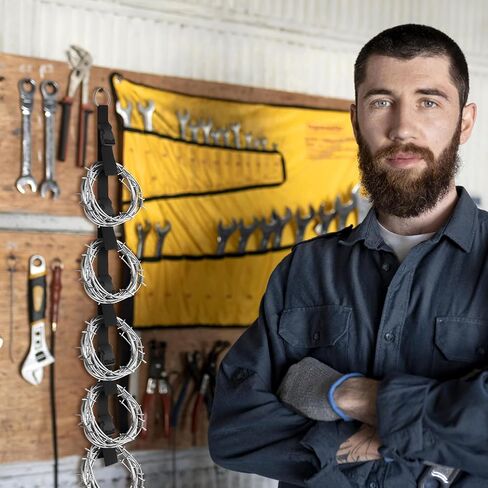 4 Pcs Extension Cord Organizer Storage System Heavy Duty Extension Cord Straps Management with Multiple Cord Holders Vertical Space Garage Garden Storage Organizer for Cable Hose Rope in Kuwait