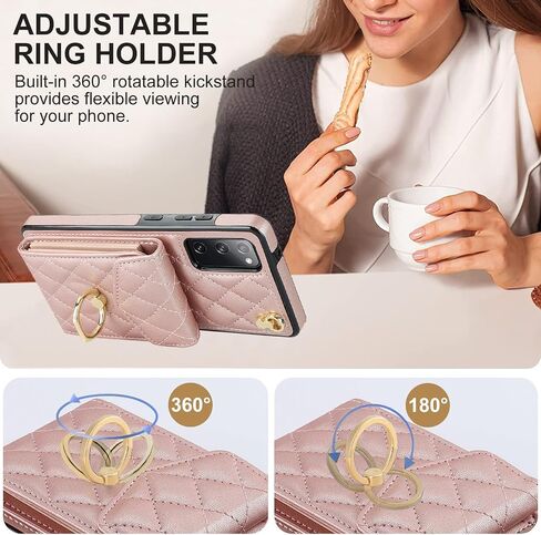 QLTYPRI Crossbody Wallet Case for Samsung Galaxy S20 FE, PU Leather Phone Case with RFID Blocking Card Slots Holder Ring Kickstand Wrist Strap Lanyard Handbag Purse Cover for Samsung S20 FE – Black in Saudi Arabia