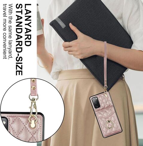 QLTYPRI Crossbody Wallet Case for Samsung Galaxy S20 FE, PU Leather Phone Case with RFID Blocking Card Slots Holder Ring Kickstand Wrist Strap Lanyard Handbag Purse Cover for Samsung S20 FE – Black in Saudi Arabia