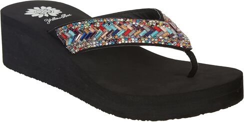 Yellow Box Womens Skyllah Wedge Flip Flop 9 Multi in Saudi Arabia