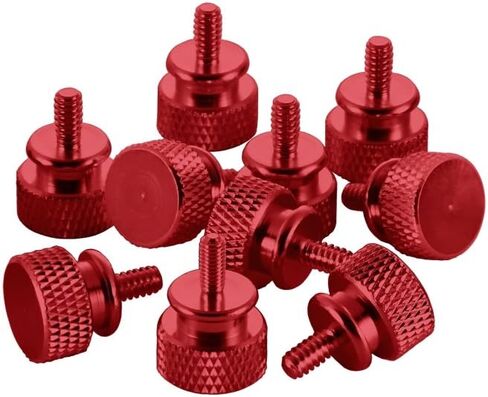 CableMod Anodized Aluminum Thumbscrews (Red, UNC 6-32, Pack of 10) in Saudi Arabia