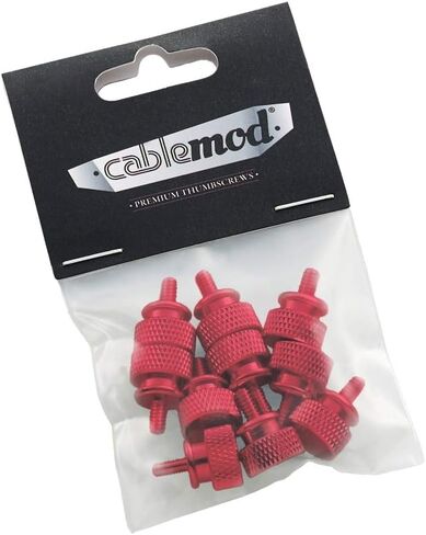 CableMod Anodized Aluminum Thumbscrews (Red, UNC 6-32, Pack of 10) in Saudi Arabia