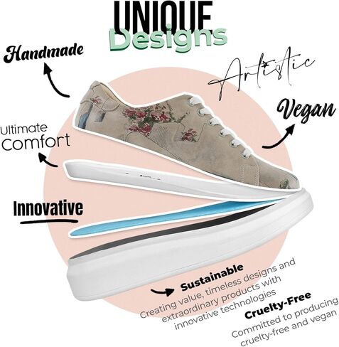 DOGO Wedge Sneakers for Women - Handmade and Vegan Leather Platform Sneakers for Women, Unique Chunky Sneakers in Kuwait