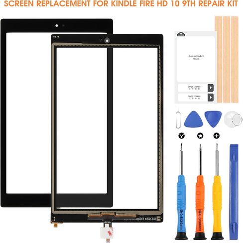 شاشة تعمل باللمس لشاشة Amazon Kindle Fire HD 10 9th 2019 بديلة لشاشة Fire HD10 9th Gen M2V3R5 مع أدوات إصلاح (أسود، وليس LCD) in Saudi Arabia