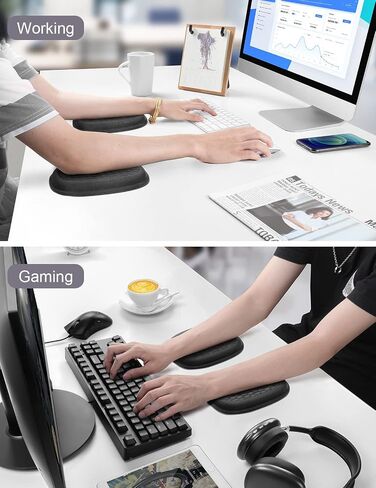 Vaydeer Cloud Elbow Pad, Desk Arm Rest Support, Soft Memory Foam Wrist Rest, Ergonomic Cushion Padding, Carpal Tunnel Pain Relief Gel Mouse Pillow for Computer Laptop Office Gaming Car Chair Accessory in Saudi Arabia