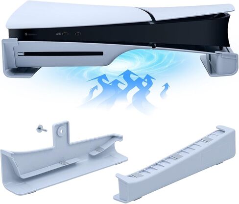 حامل Mcbazel الأفقي لوحدة التحكم PS5 Slim، ملحقات حامل القاعدة المتوافقة مع قرص PS5 النحيف ووحدة التحكم ذات الإصدار الرقمي - أبيض in Saudi Arabia