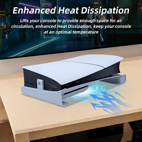 حامل Mcbazel الأفقي لوحدة التحكم PS5 Slim، ملحقات حامل القاعدة المتوافقة مع قرص PS5 النحيف ووحدة التحكم ذات الإصدار الرقمي - أبيض in Saudi Arabia
