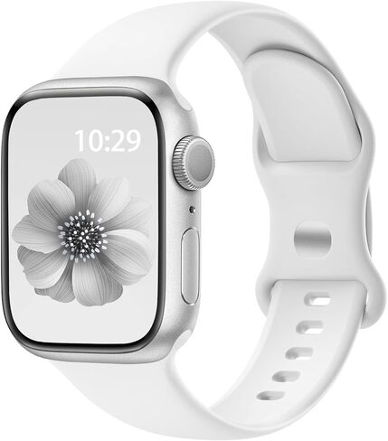 Sport Band Compatible with Apple Watch Band 38mm 40mm 41mm 42mm 44mm 45mm 49mm for Women Men, Soft Silicone Waterproof Replacement Strap for iWatch Bands Series 9 8 7 6 5 4 3 2 1 SE Ultra/Ultra 2 in Kuwait