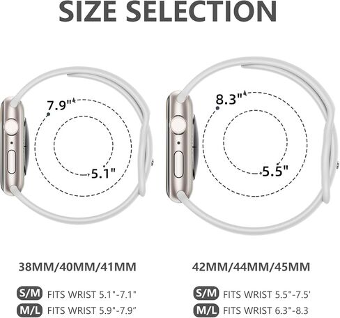 Sport Band Compatible with Apple Watch Band 38mm 40mm 41mm 42mm 44mm 45mm 49mm for Women Men, Soft Silicone Waterproof Replacement Strap for iWatch Bands Series 9 8 7 6 5 4 3 2 1 SE Ultra/Ultra 2 in Kuwait