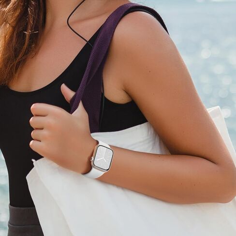 Sport Band Compatible with Apple Watch Band 38mm 40mm 41mm 42mm 44mm 45mm 49mm for Women Men, Soft Silicone Waterproof Replacement Strap for iWatch Bands Series 9 8 7 6 5 4 3 2 1 SE Ultra/Ultra 2 in Kuwait