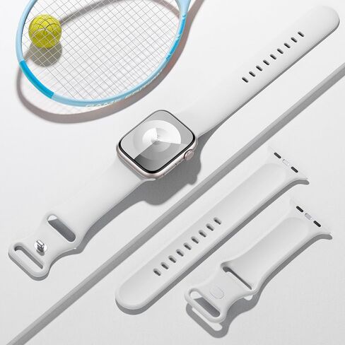 Sport Band Compatible with Apple Watch Band 38mm 40mm 41mm 42mm 44mm 45mm 49mm for Women Men, Soft Silicone Waterproof Replacement Strap for iWatch Bands Series 9 8 7 6 5 4 3 2 1 SE Ultra/Ultra 2 in Kuwait