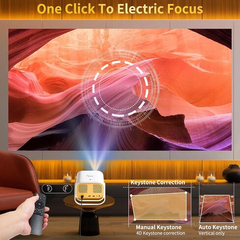 [360°Adjustable Stand] Mini Projector with WiFi and Bluetooth, MEER 1080P Portable 15000L Movie Projector, Auto Keystone & Electric Focus Outdoor Home Theater Video proyector for Phone/TV Stick/Laptop in Saudi Arabia