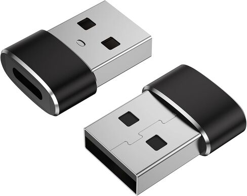 Meliya USB C to USB Adapter 2 Pack, Type C Female to USB A Male Charger Cable Converter for iWatch Ultra 9 8 7 SE,iPhone 15 14 13 12 11 Pro Max,iPad Pro Air 9 10 6 Mini (Black+Black) in Saudi Arabia