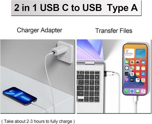 Meliya USB C to USB Adapter 2 Pack, Type C Female to USB A Male Charger Cable Converter for iWatch Ultra 9 8 7 SE,iPhone 15 14 13 12 11 Pro Max,iPad Pro Air 9 10 6 Mini (Black+Black) in Saudi Arabia
