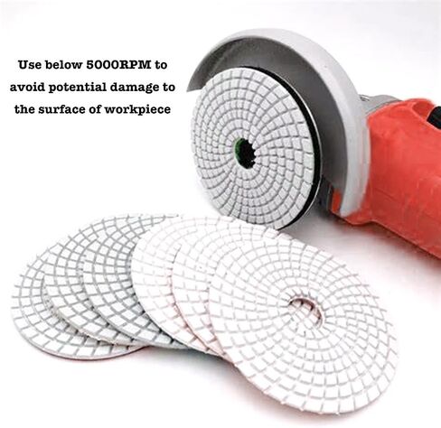 18pcs 4 inch Polishing Pad, Diamond Polishing Pad Kit with M14 Back Pad for Stone Marble Granite Polisher, Wet & Dry 30-10000 Grit Polishing Pad for Quartz Tile, Hook & Loop Design in Saudi Arabia