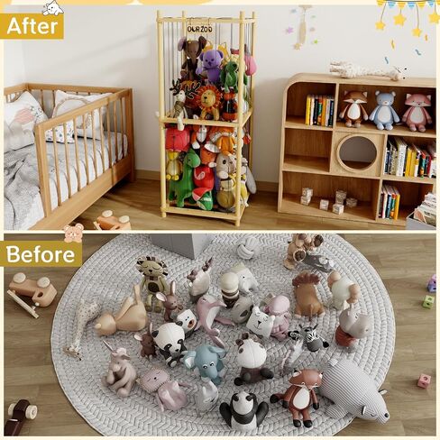 Stuffed Animal Zoo Storage Cage Wooden, 48''(4ft) Wood Extra Large Stuffed Animal Storage Basket, Toy Storage for Big Stuffed Animals, Large Toy Chest for Kids Girls Boys Toy Organizer Holder in Saudi Arabia