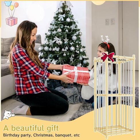 Stuffed Animal Zoo Storage Cage Wooden, 48''(4ft) Wood Extra Large Stuffed Animal Storage Basket, Toy Storage for Big Stuffed Animals, Large Toy Chest for Kids Girls Boys Toy Organizer Holder in Saudi Arabia