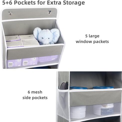Over The Door Organizer, 5 Shelf Door Hanging Organizer with 6 Side Pockets, Anti Tilt 50lbs Weight Capacity Behind Door Storage for Bedroom, Bathroom, Pantry, Nursery, 1 Pack. (Black) in Saudi Arabia