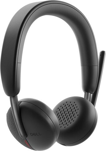 Dell WL3024 Wireless Headset - Leatherette Headband, Built-in AI-Based Noise Cancellation Microphone, Boom mic - Black in Saudi Arabia