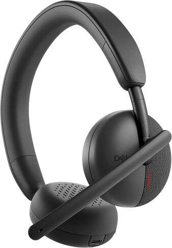Dell WL3024 Wireless Headset - Leatherette Headband, Built-in AI-Based Noise Cancellation Microphone, Boom mic - Black in Saudi Arabia