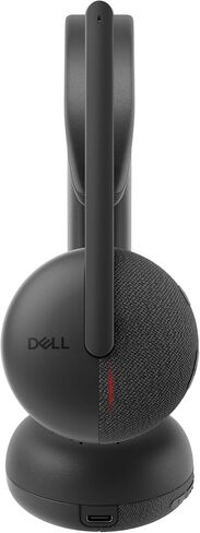 Dell WL3024 Wireless Headset - Leatherette Headband, Built-in AI-Based Noise Cancellation Microphone, Boom mic - Black in Saudi Arabia